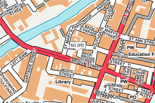 M3 2PD map - OS OpenMap – Local (Ordnance Survey)