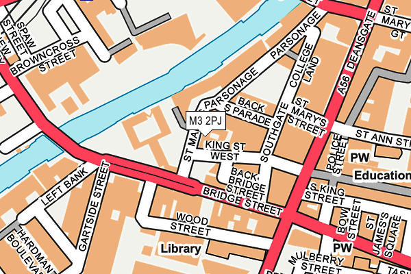 M3 2PJ map - OS OpenMap – Local (Ordnance Survey)