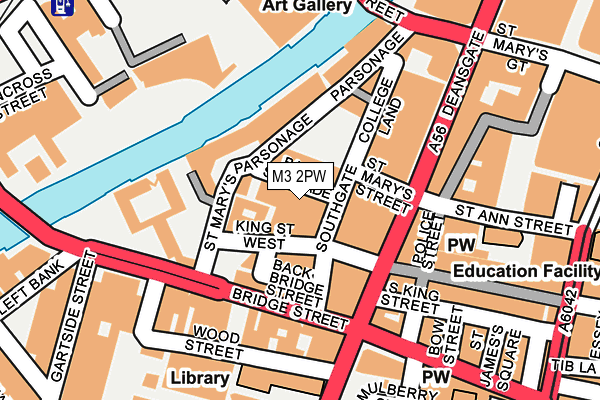 M3 2PW map - OS OpenMap – Local (Ordnance Survey)