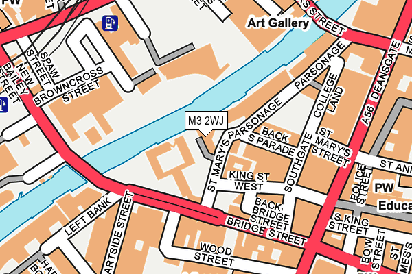 M3 2WJ map - OS OpenMap – Local (Ordnance Survey)