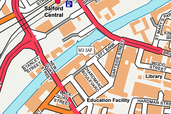 M3 3AF map - OS OpenMap – Local (Ordnance Survey)