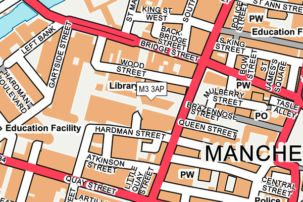 M3 3AP map - OS OpenMap – Local (Ordnance Survey)