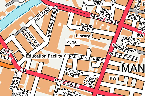 M3 3AT map - OS OpenMap – Local (Ordnance Survey)