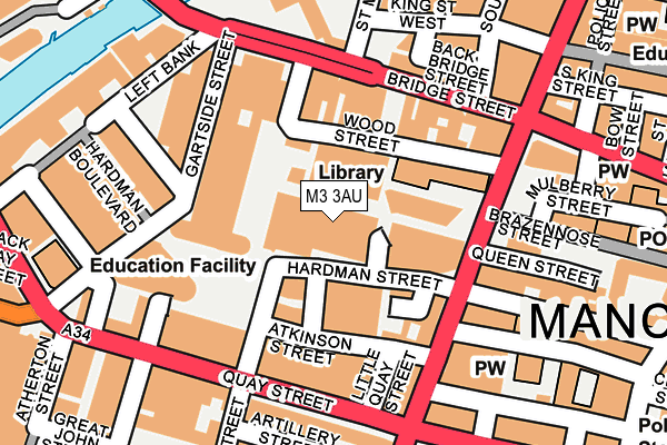 M3 3AU map - OS OpenMap – Local (Ordnance Survey)