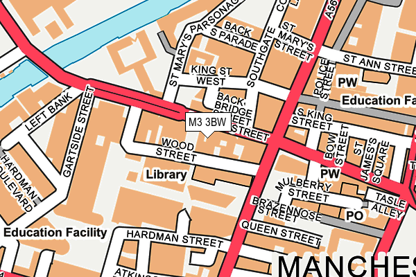 M3 3BW map - OS OpenMap – Local (Ordnance Survey)