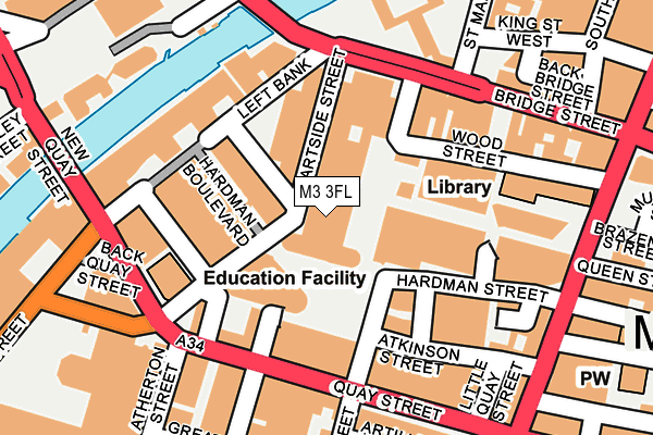 M3 3FL map - OS OpenMap – Local (Ordnance Survey)