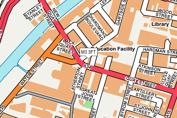 M3 3FT map - OS OpenMap – Local (Ordnance Survey)