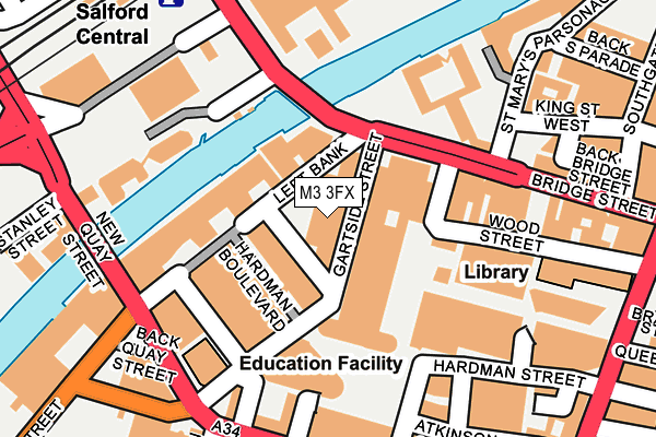 M3 3FX map - OS OpenMap – Local (Ordnance Survey)