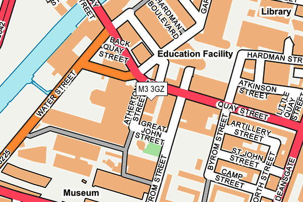 M3 3GZ map - OS OpenMap – Local (Ordnance Survey)