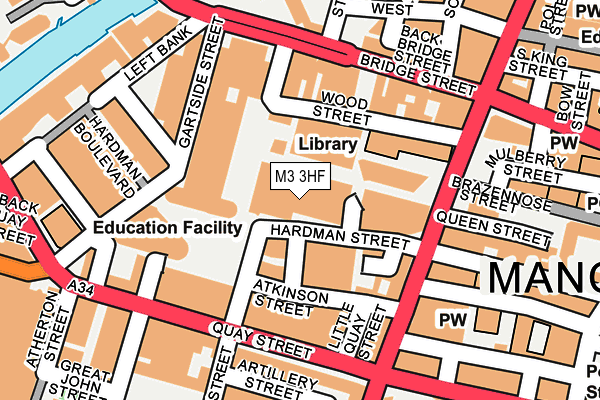 M3 3HF map - OS OpenMap – Local (Ordnance Survey)