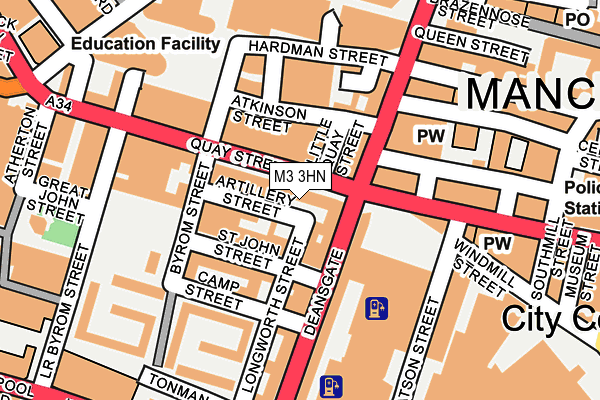 M3 3HN map - OS OpenMap – Local (Ordnance Survey)