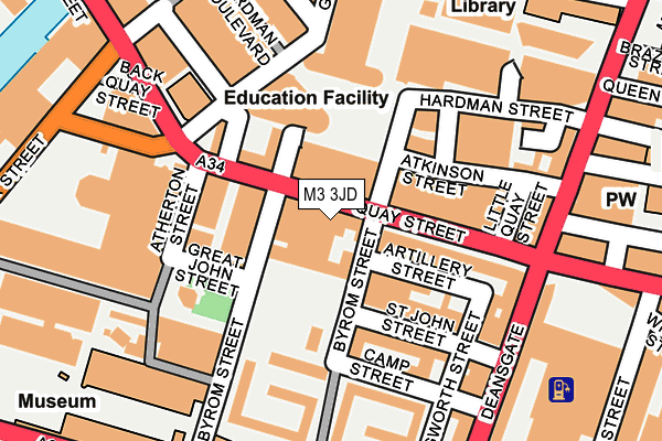 M3 3JD map - OS OpenMap – Local (Ordnance Survey)