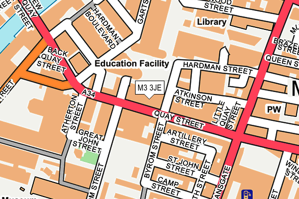 M3 3JE map - OS OpenMap – Local (Ordnance Survey)