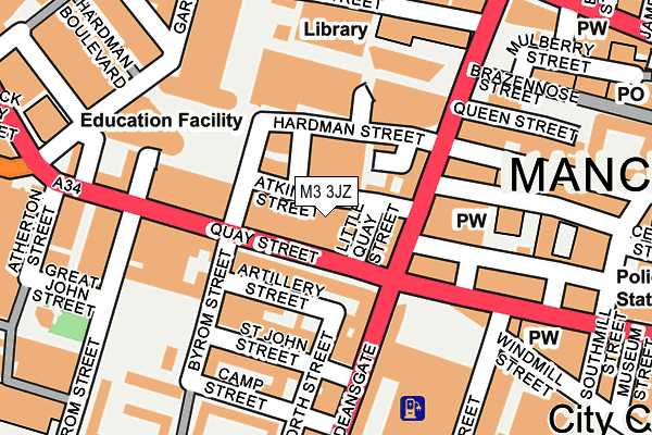 M3 3JZ map - OS OpenMap – Local (Ordnance Survey)