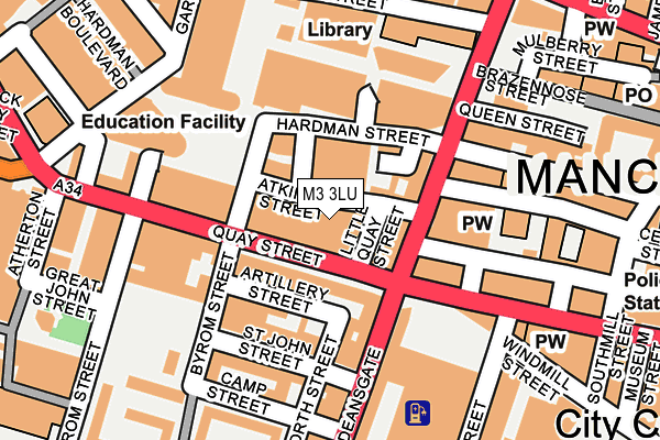 M3 3LU map - OS OpenMap – Local (Ordnance Survey)