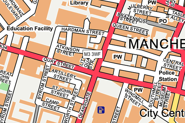 M3 3WF map - OS OpenMap – Local (Ordnance Survey)