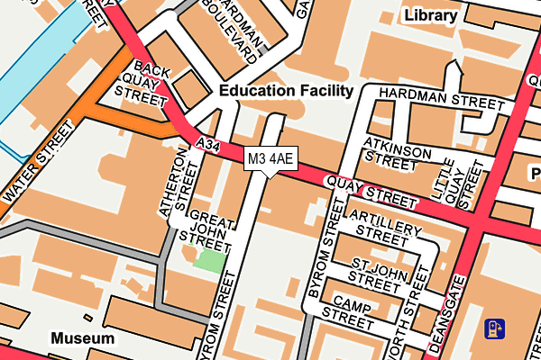 M3 4AE map - OS OpenMap – Local (Ordnance Survey)