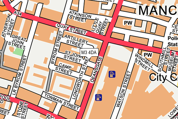 M3 4DA map - OS OpenMap – Local (Ordnance Survey)