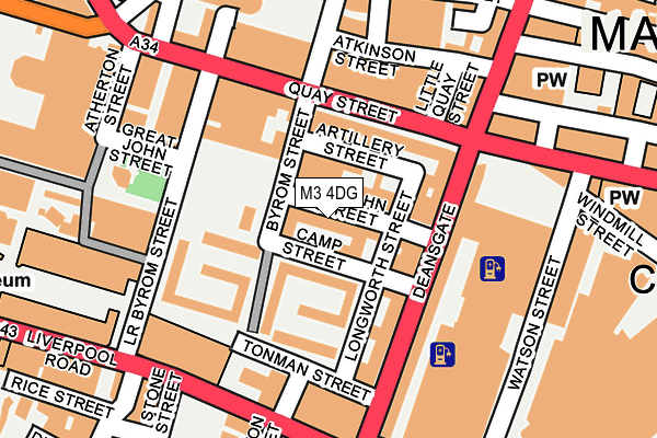 M3 4DG map - OS OpenMap – Local (Ordnance Survey)