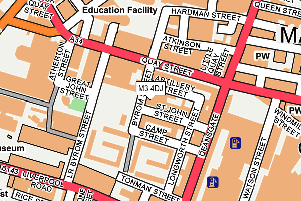 M3 4DJ map - OS OpenMap – Local (Ordnance Survey)