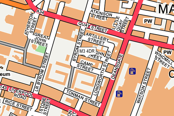 M3 4DR map - OS OpenMap – Local (Ordnance Survey)