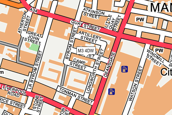 M3 4DW map - OS OpenMap – Local (Ordnance Survey)