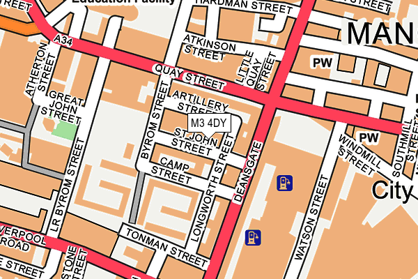 M3 4DY map - OS OpenMap – Local (Ordnance Survey)