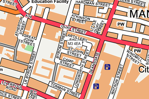 M3 4EA map - OS OpenMap – Local (Ordnance Survey)