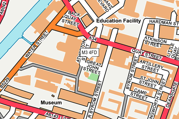 M3 4FD map - OS OpenMap – Local (Ordnance Survey)