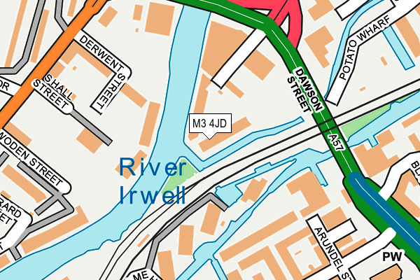 M3 4JD map - OS OpenMap – Local (Ordnance Survey)