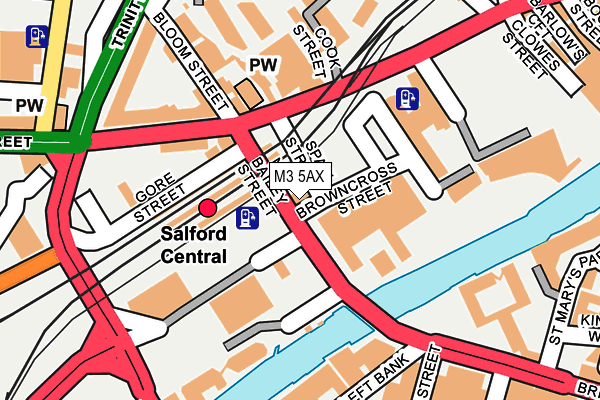 M3 5AX map - OS OpenMap – Local (Ordnance Survey)