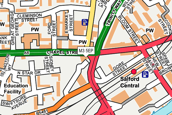 M3 5EP map - OS OpenMap – Local (Ordnance Survey)