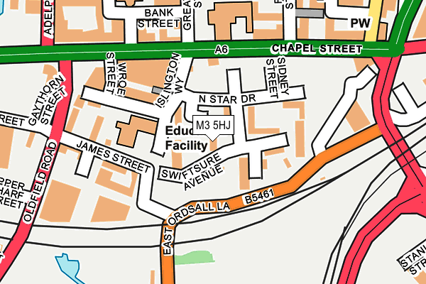 M3 5HJ map - OS OpenMap – Local (Ordnance Survey)