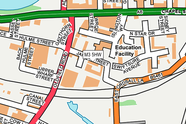 M3 5HW map - OS OpenMap – Local (Ordnance Survey)