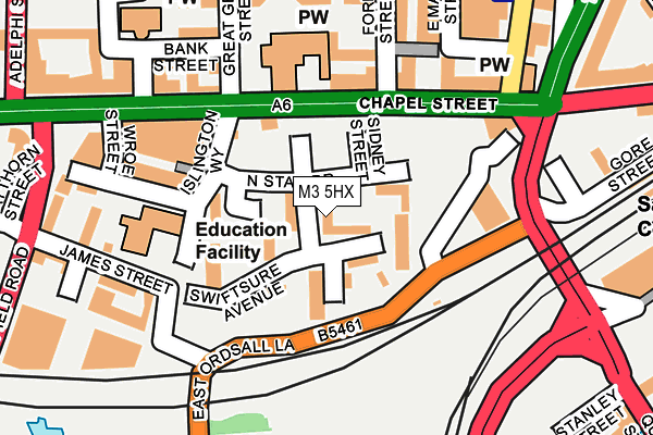 M3 5HX map - OS OpenMap – Local (Ordnance Survey)