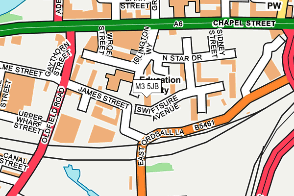 M3 5JB map - OS OpenMap – Local (Ordnance Survey)