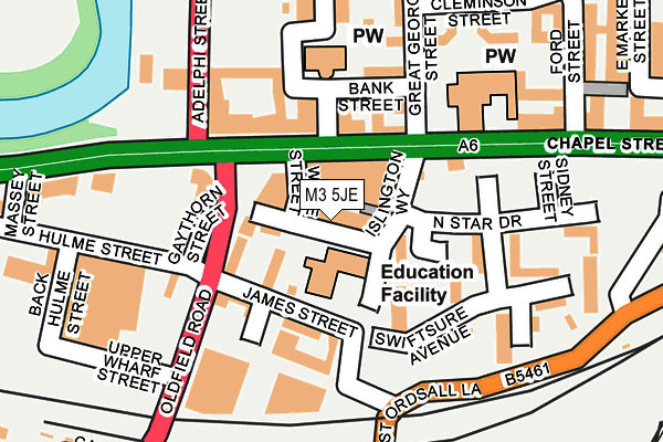 M3 5JE map - OS OpenMap – Local (Ordnance Survey)