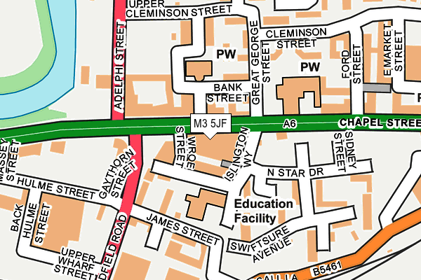 M3 5JF map - OS OpenMap – Local (Ordnance Survey)