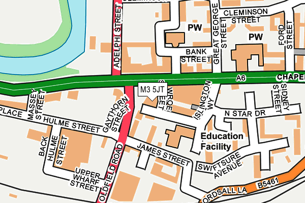 M3 5JT map - OS OpenMap – Local (Ordnance Survey)