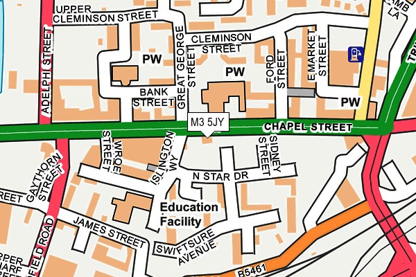 M3 5JY map - OS OpenMap – Local (Ordnance Survey)