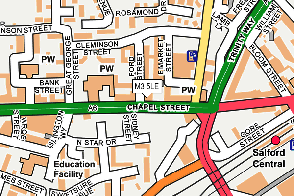 M3 5LE map - OS OpenMap – Local (Ordnance Survey)