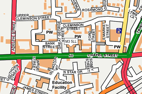 M3 5LL map - OS OpenMap – Local (Ordnance Survey)