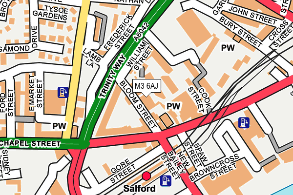 M3 6AJ map - OS OpenMap – Local (Ordnance Survey)