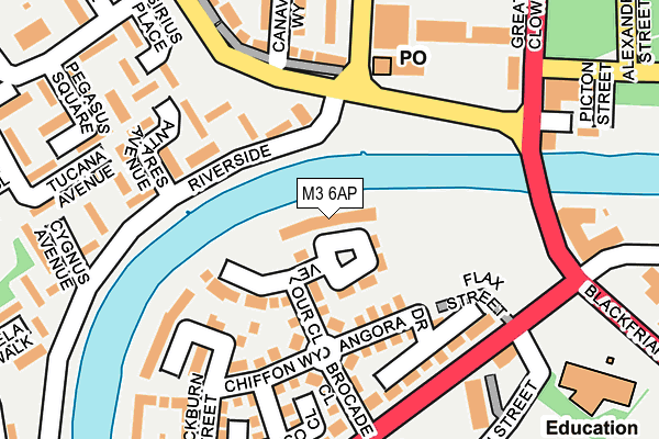 M3 6AP map - OS OpenMap – Local (Ordnance Survey)