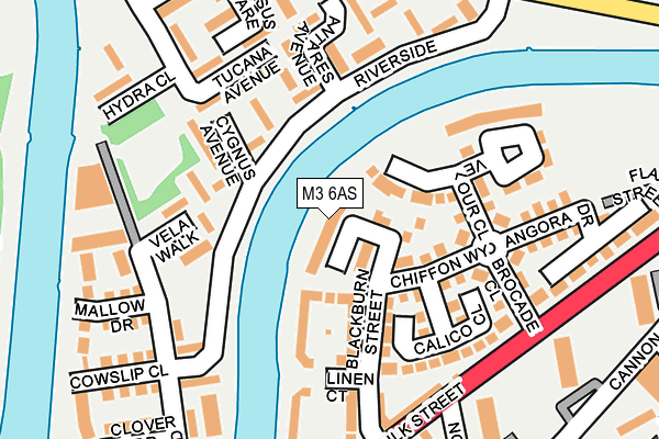 M3 6AS map - OS OpenMap – Local (Ordnance Survey)