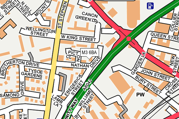 M3 6BA map - OS OpenMap – Local (Ordnance Survey)