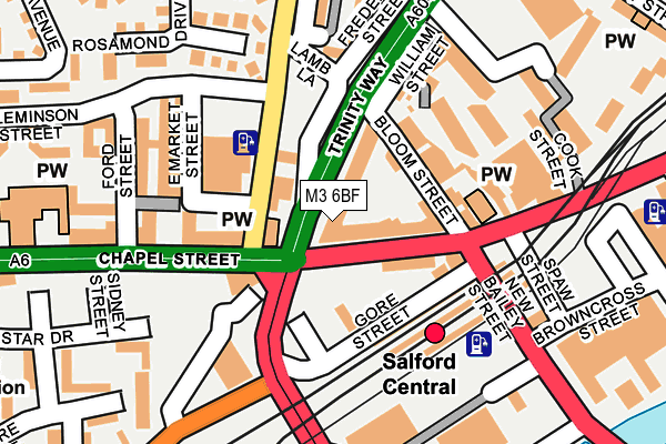 M3 6BF map - OS OpenMap – Local (Ordnance Survey)