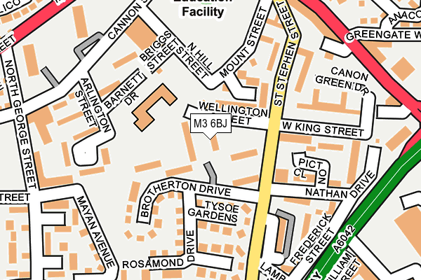 M3 6BJ map - OS OpenMap – Local (Ordnance Survey)