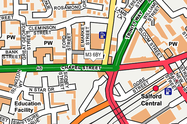 M3 6BY map - OS OpenMap – Local (Ordnance Survey)