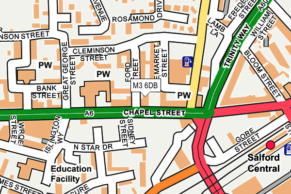 M3 6DB map - OS OpenMap – Local (Ordnance Survey)